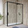 DEGHI Box doccia 90x170 telaio nero in vetro temperato trasparente anticalcare scorrevole 200h cm - Naomi