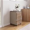 DEGHI Cassettiera 40x64h cm rovere smoked e tortora con 3 cassetti e ruote - Larah