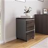 DEGHI Cassettiera 40x64h cm rovere grigio e grigio scuro con 3 cassetti e ruote - Larah