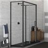 DEGHI Box doccia 3 lati 80x120x80 cm scorrevole anticalcare telaio nero - Naomi