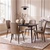 DEGHI Set 4 sedie da interni imbottite in similpelle marrone - Knos