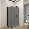 DEGHI Box doccia 100X70 cm battente 70 cm con vetro temperato fumé e profilo nero 195h - Nilo