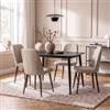 DEGHI Set 4 sedie da interni imbottite in similpelle beige - Knos