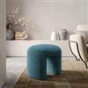 DEGHI Pouf 47x42 cm in tessuto effetto maglia blu petrolio - Ticus