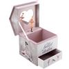 DEGHI Portagioie 16h cm rosa e bianco con specchio e carillon - Kids