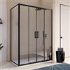 DEGHI Box doccia angolare 80x140 cm scorrevole 4 ante anticalcare 200h telaio nero - Naomi