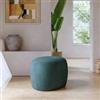 DEGHI Pouf 54x41 cm in tessuto effetto maglia blu petrolio - Tlamy