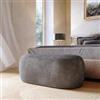 DEGHI Pouf 100x50 cm in tessuto effetto maglia grigio scuro - Tlamy
