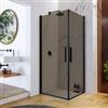 DEGHI Box doccia 85X75 cm doppio battente con vetro temperato bronzato e profilo nero opaco 195h - Nilo