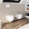 DEGHI Sanitari sospesi in ceramica vaso + bidet + sedile soft close
