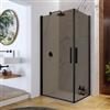 DEGHI Box doccia 95X75 cm doppio battente con vetro temperato bronzato e profilo nero opaco 195h - Nilo