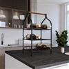 DEGHI Portabottiglie 33x57h cm in metallo nero e legno noce - Holoc