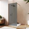 DEGHI Box doccia Walk in 100 cm vetro 8 mm anticalcare fumè e profilo bronzo spazzolato 200h - Keep