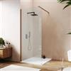 DEGHI Box doccia Walk in 100 cm vetro 8 mm anticalcare trasparente e profilo bronzo spazzolato 200h - Keep