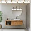 DEGHI Mobile bagno sospeso 150 cm rovere gold con cassettone e specchio - Balik