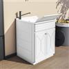 DEGHI Mobile 60x60 cm lavatoio con due ante lavello e asse lavapanni bianco