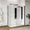 DEGHI Box doccia walk-in due lati 70x110 con vetro anticalcare trasparente e profilo nero opaco 200h - Keep