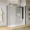 DEGHI Box doccia walk-in due lati 70x120 con vetro anticalcare trasparente e profilo nero opaco 200h - Keep
