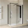 DEGHI Box doccia walk-in due lati 70x80 con vetro anticalcare trasparente e profilo nero opaco 200h - Keep