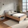DEGHI Letto una piazza e mezzo 120x200 cm rovere artisan e grigio lucido - Leeds Night