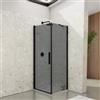 DEGHI Box doccia 65x80 cm battente 80 cm con vetro temperato fumé e profilo nero 195h - Nilo
