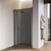DEGHI Box doccia nicchia 110 cm battente 95 cm e lato fisso con vetro fumé e profilo cromo 195h - Nilo