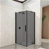 DEGHI Box doccia 65x90 cm battente 90 cm con vetro temperato fumé e profilo nero 195h - Nilo