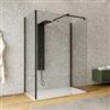 DEGHI Box doccia walk-in tre lati 70x100x70 con vetro anticalcare trasparente e profilo nero opaco 200h - Keep