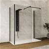 DEGHI Box doccia walk-in tre lati 80x110x80 con vetro anticalcare trasparente e profilo nero opaco 200h - Keep