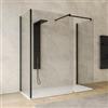 DEGHI Box doccia walk-in tre lati 80x120x80 con vetro anticalcare trasparente e profilo nero opaco 200h - Keep