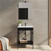 DEGHI Mobile bagno a terra 70 cm nero con lavabo integrato - Axis