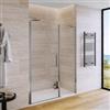 DEGHI Box doccia nicchia 140 cm battente 85 cm e lato fisso con vetro trasparente e profilo cromo 195h - Nilo