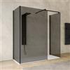 DEGHI Box doccia walk-in tre lati 80x120x80 con vetro anticalcare fumè e profilo nero opaco 200h - Keep