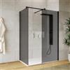 DEGHI Box doccia walk-in due lati 80x90 con vetro anticalcare fumè e profilo nero opaco 200h - Keep