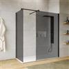 DEGHI Box doccia walk-in due lati 80x120 con vetro anticalcare fumè e profilo nero opaco 200h - Keep