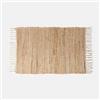 DEGHI Tappeto 60x90 cm in juta e cotone naturale con frange chiare
