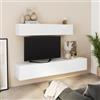DEGHI Parete attrezzata 180 cm 2 pensili bianco opaco con 5 ante - Betka