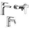 PAINI Set miscelatori lavabo e bidet con esterno doccia cromato - Parallel di Paini