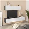 DEGHI Parete attrezzata 180 cm 2 pensili antracite con 5 ante bianco opaco - Betka