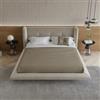 DEGHI Letto matrimoniale 160x190 cm sospeso in velluto tortora chiaro - Adzard