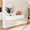 DEGHI Consolle sospesa 135x25h cm bianco opaco con 2 ante e specchio - Betka