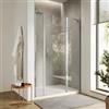 DEGHI Box doccia nicchia 140 cm 35 giunto + 80 battente + 25 fisso con vetro temperato trasparente e profilo cromo 195h - Nilo