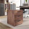 DEGHI Cassettiera con 3 cassetti color noce con ruote a scomparsa - Historic brown