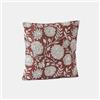 DEGHI Cuscino sfoderabile 45x45 terracotta in cotone a fantasia con bordino