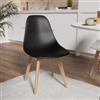 DEGHI Sedia da interni color nero con gambe in legno di faggio - Alborg Nordic