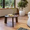 DEGHI Tavolino rotondo 60x35h cm effetto noce - Montgomery