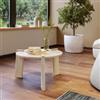 DEGHI Tavolino rotondo 60x35h cm beige effetto travertino - Montgomery