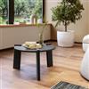 DEGHI Tavolino rotondo 60x35h cm nero effetto legno - Montgomery