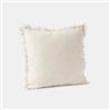 DEGHI Cuscino sfoderabile 45x45 panna in bouclé con frange