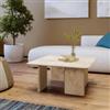 DEGHI Tavolino 80x80 cm beige effetto travertino - Osbert